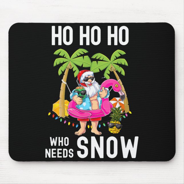 Christmas Palm Tree Santa Surfing Summer Beach Vac Musmatta (Framsidan)