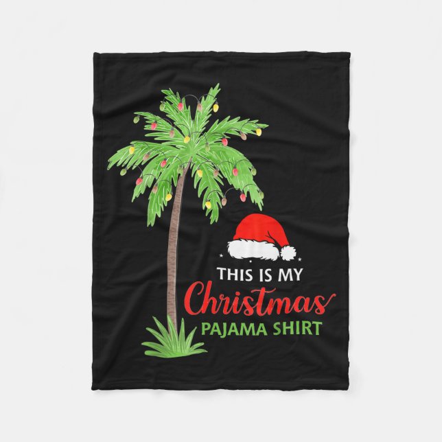 Christmas Palm Tree This Is My Christmas Pajama Xm Fleecefilt (Framsidan)