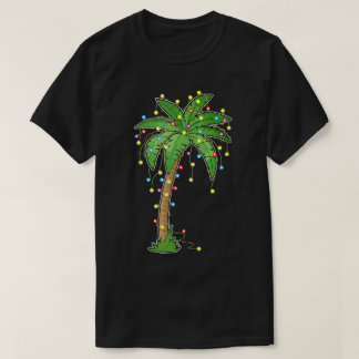 Christmas Palm Tree Tropical Holiday Design T Shirt