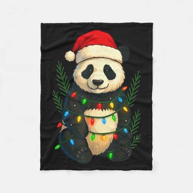 Christmas Panda  Fleecefilt (Framsidan)
