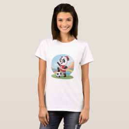 Christmas Panda with Christmas Hat and Soccer Ball T Shirt