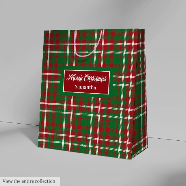 Christmas Paper Gift Bags Elegant Tartan Accent (Christmas Paper Gift Bags Elegant Tartan Accent)