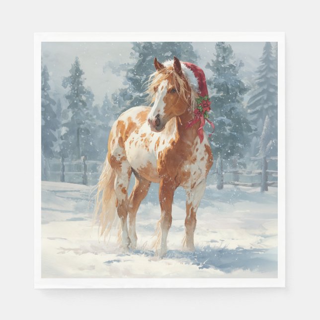 Christmas Paper Napkin/Beautiful Appalossa Horse  Pappersservett (Framsidan)