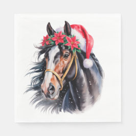 Christmas Paper Napkin / beautiful Paint horse Pappersservett