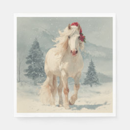 Christmas Paper Napkin / Beautiful white horse Pappersservett