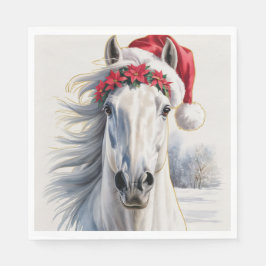 Christmas Paper Napkin / Beautiful white horse Pappersservett