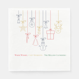 Christmas Paper Napkin with Jewel Tones & Metallic Pappersservett