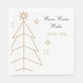 Christmas Paper Napkin with Minimalist Trees & Sno Pappersservett