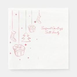 Christmas Paper Napkin with Playful Holiday Motifs Pappersservett