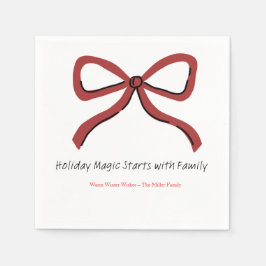 Christmas Paper Napkin with Trees & Hearts Pappersservett