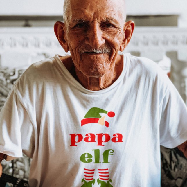 CHRISTMAS PAPPA PAPPA ELF T-SHIRTS T-SHIRT LÅNG ÄRMAD TRÖJA (Skapare uppladdad)