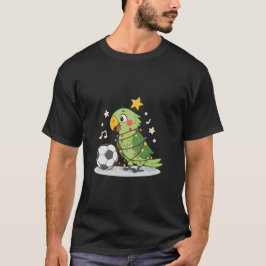 Christmas Parrot playing soccer T Shirt