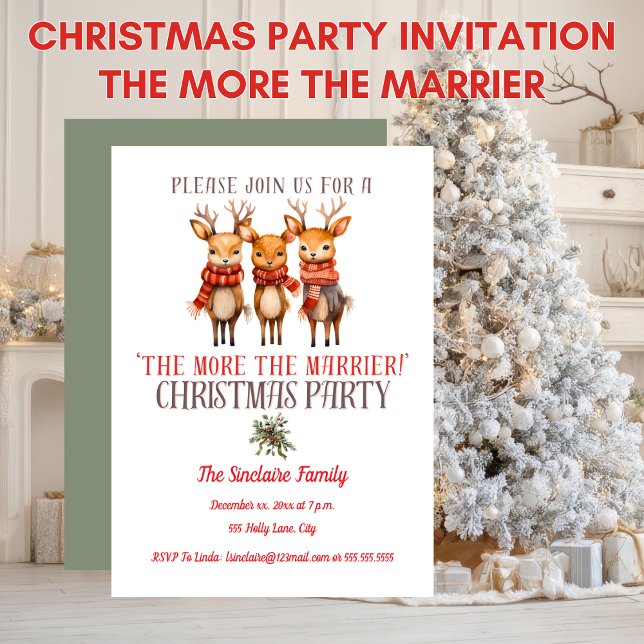 Christmas Party At Home The More The Marrier Inbjudningar (Christmas Party At Home The More The Marrier Invitation)