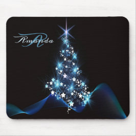 Christmas Party Blue Tree Shiny Black Elegant Musmatta