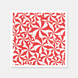 Christmas Party Candy Cane Paper Napkins Red Pappersservett