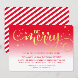CHRISTMAS PARTY festive roligt typography BE MERRY Julkort