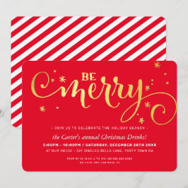 CHRISTMAS PARTY festive roligt typography BE MERRY Julkort