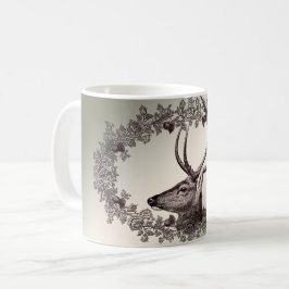 Christmas Party Floral Reindeer Golden Winter Kaffemugg