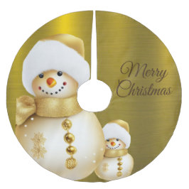 Christmas Party Golden Snowman Winter Holiday Julgransmatta Borstad Polyester