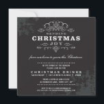 CHRISTMAS PARTY INBJUDAN vintage ser svartvit ut<br><div class="desc">by kat masard >> www.simplysweetpaperie.com << Skicka och extra speciellt meddelande med stil och pizzazz i år... Personlig med dina detaljer och foton som mina moderna helgdag säkert kommer att klara sig ut från hälsning som dina vänner och familj kommer att få den här säsongen och kommer att göra ett...</div>