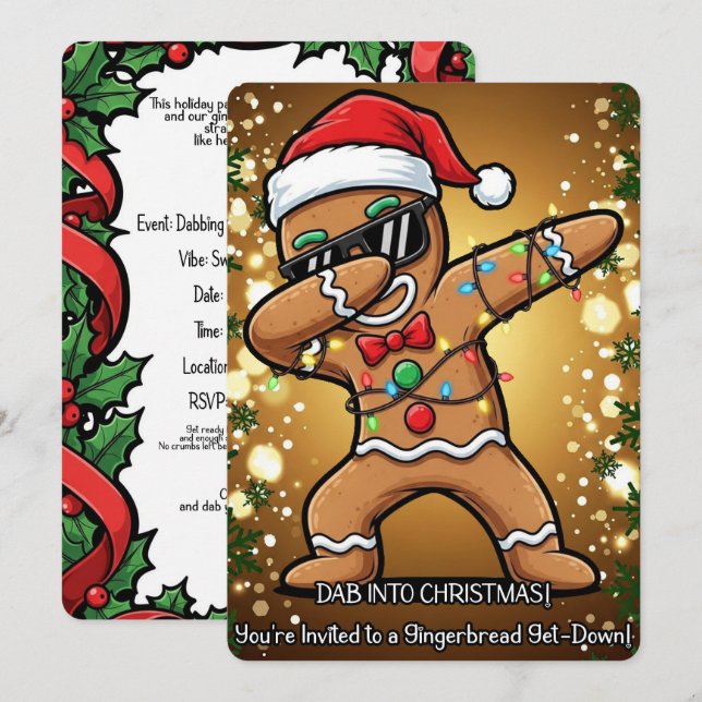 Christmas Party Inbjudningar (Fram/baksida)