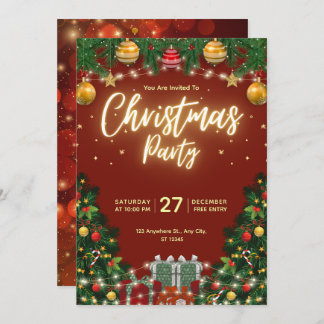 Christmas Party Invitation Flyer Inbjudningar