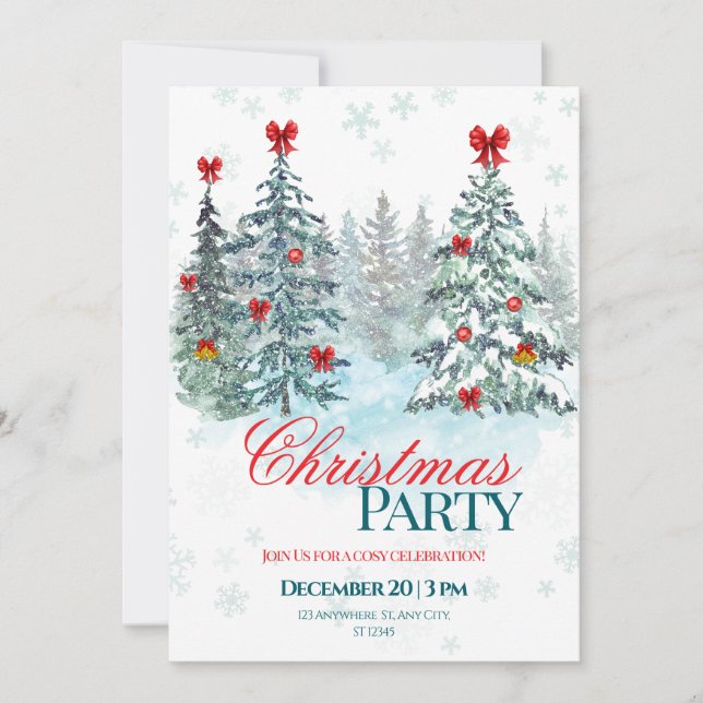 Christmas Party Invitation | Holiday Celebration (Framsida)