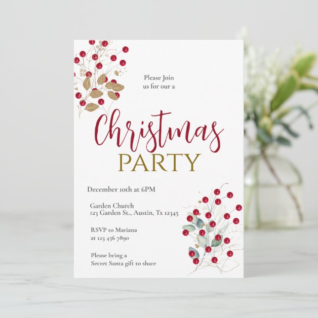 Christmas Party Invitation Inbjudningar (Stående Fram)