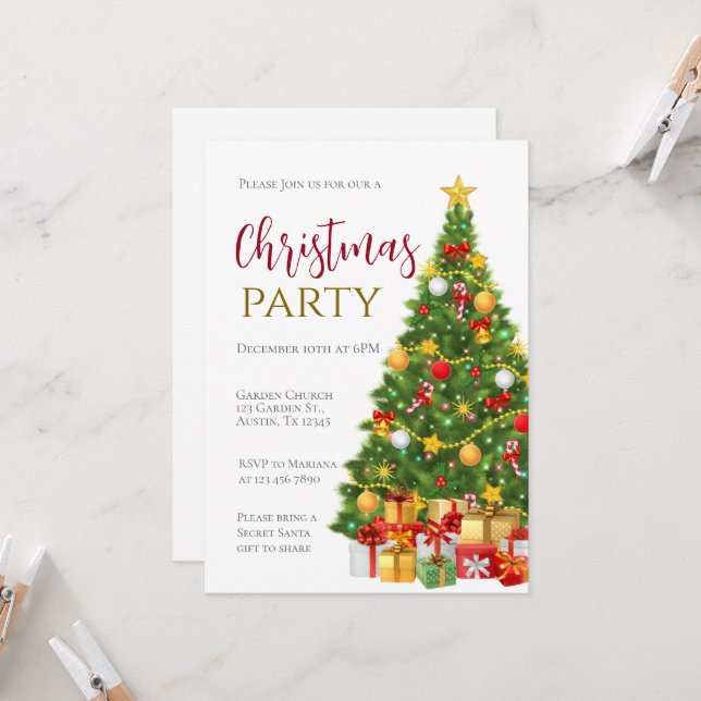 Christmas Party Invitation Inbjudningar (Fram/Back In Situ)