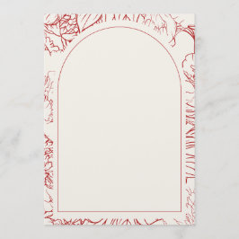 Christmas party invitation, red intricate frame inbjudningar