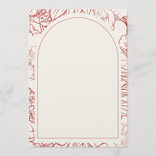 Christmas party invitation, red intricate frame inbjudningar (Framsida)