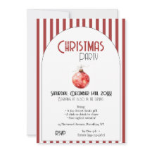 Christmas Party Invitation • Red Ornament Holiday