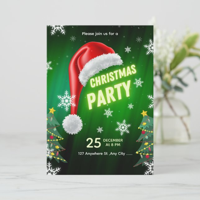 Christmas Party Invitation Template Inbjudningar (Stående Fram)