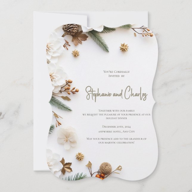 Christmas Party Invitation, Wedding Invitation Inbjudningar (Framsida)