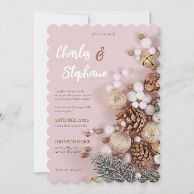 Christmas Party Invitation, Wedding Invitations Inbjudningar (Framsida)