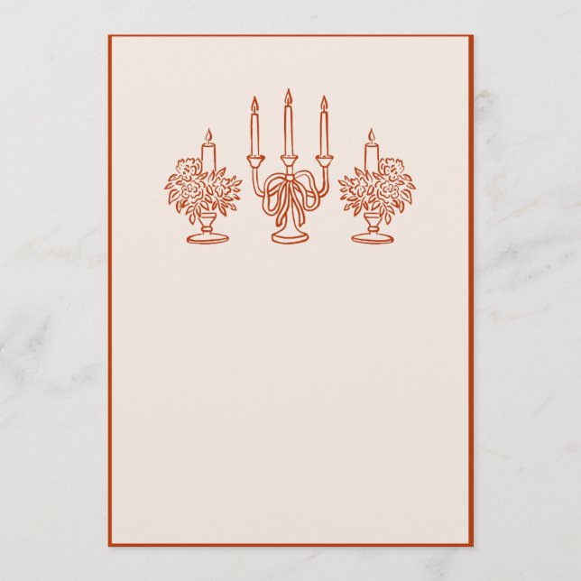 Christmas party invitation with red candle holders inbjudningar (Framsida)