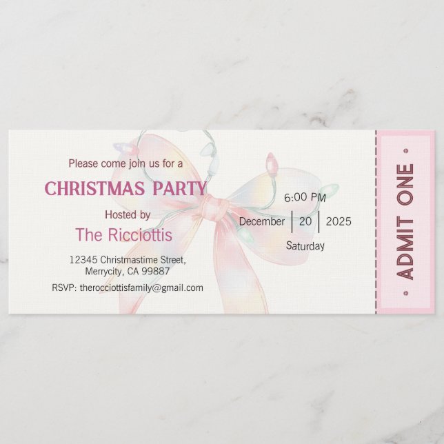 Christmas Party Invitation, Xmas Invite Inbjudningar (Framsida)
