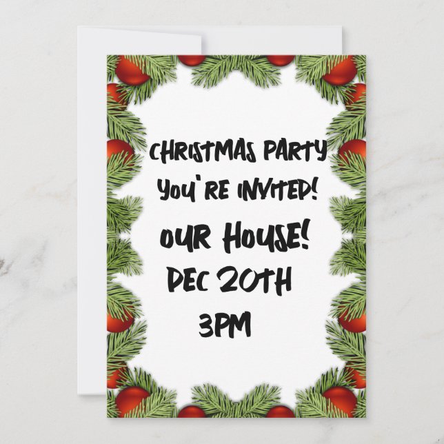 CHRISTMAS PARTY INVITATIONS ANPASSNINGSBAR FESTIVE INBJUDNINGAR (Framsida)