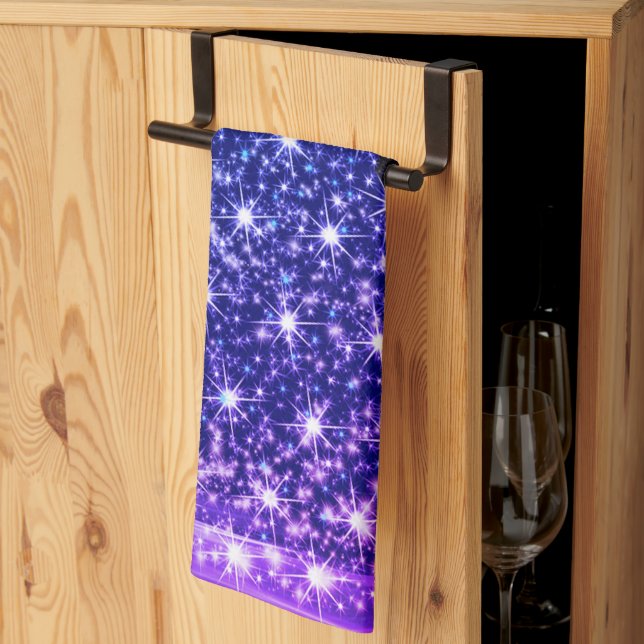 Christmas Party Pink Blue Tree Winter Black Rustic Kökshandduk (Thirds Fold)