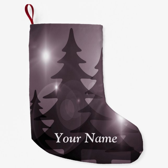 Christmas Party Pink Trees Holiday Winter Elegant Liten Julstrumpa (Framsidan)