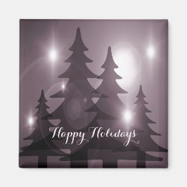 Christmas Party Pink Trees Holiday Winter Elegant Magnet