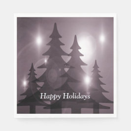 Christmas Party Pink Trees Holiday Winter Elegant Pappersservett