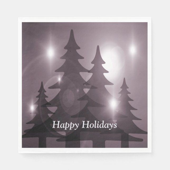 Christmas Party Pink Trees Holiday Winter Elegant Pappersservett (Framsidan)