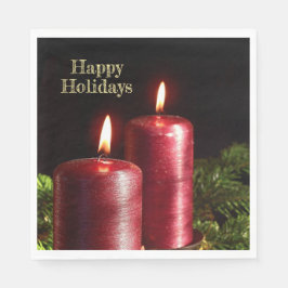 Christmas Party Red Candles Winter Holidays Pappersservett