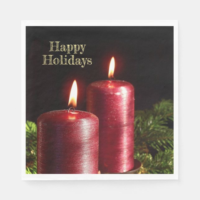 Christmas Party Red Candles Winter Holidays Pappersservett (Framsidan)