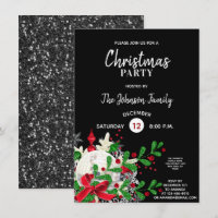 CHRISTMAS PARTY Red Grönt Glitter DISCO boll