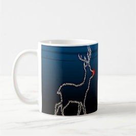 Christmas Party Reindeer Tree Blue Sky Shiny Stars Kaffemugg