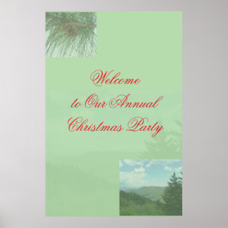 Christmas Party Welcome Sign Poster