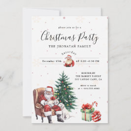 Christmas Party Winter Botanical Inbjudningar