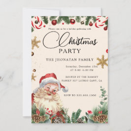 Christmas Party Winter Botanical Inbjudningar